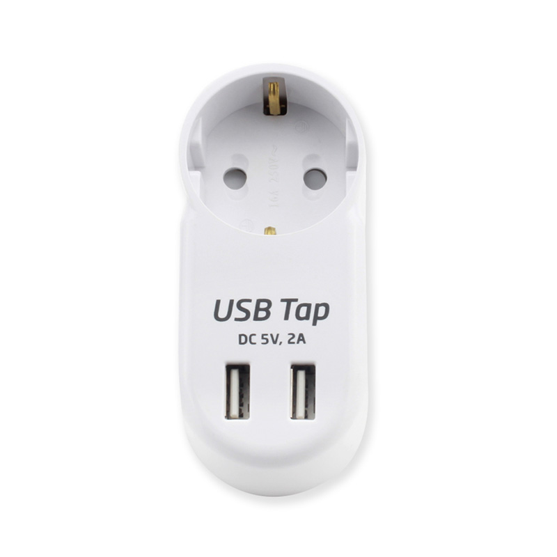 Portabelt 1 OUT EU Standard trådlöst uttag med 2 USB -portar