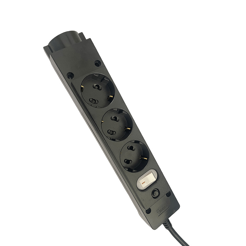 Power Saving Black 4 Outlets KC Standard Sockets med Switch Power Saving Black 4 Outlets KC Standard Sockets med Switch