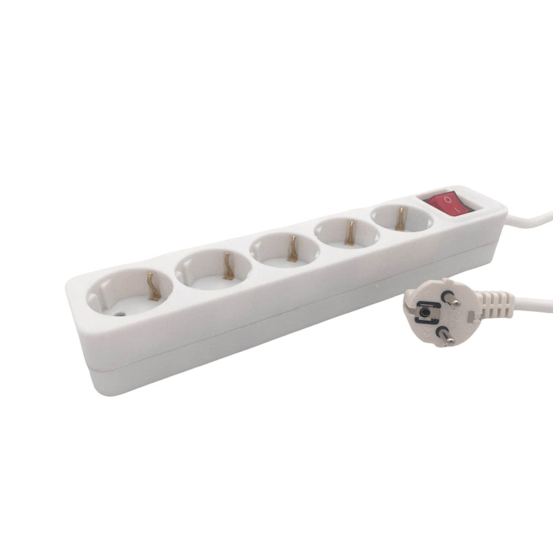 Brandsäker PP Shell 5 -uttag EU Standarduttag med Switch Brandsäker PP Shell 5 -uttag EU Standarduttag med Switch