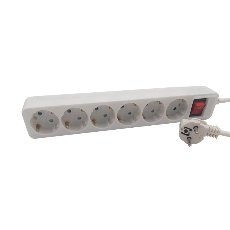 Kortfattade 6 uttag EU -standarduttag med switch Kortfattade 6 uttag EU -standarduttag med switch